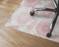 Romantic Soft Floral Chair Mat, White Wood Floor Protection Mat, Pink Modern Decoration