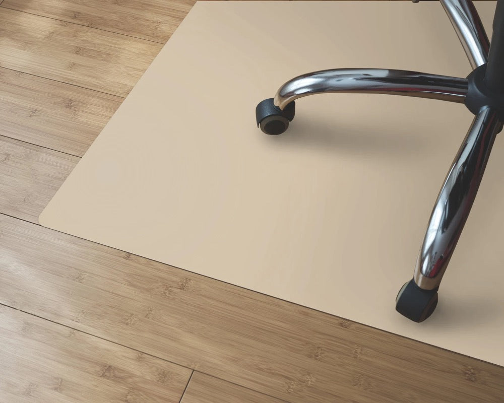 Simple Beige Chair Mat, Beige Splat Mat, Beige Living Room Floor, Single Color